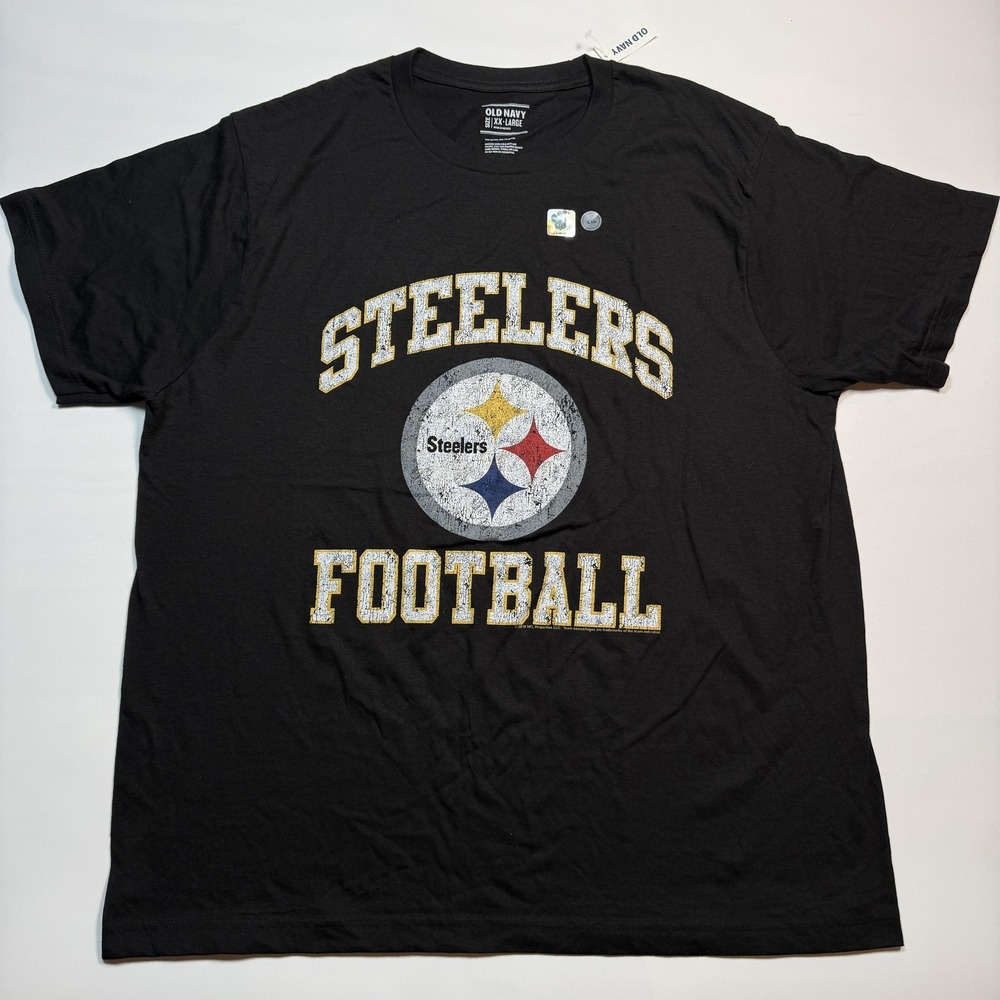 Pittsburgh Steelers Shirt Mens 2XL Black NFL Football Old Navy Graphic Tee